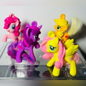 2012 VTG My Little Pony G4, 3” PVC Lot of 4 McDonalds Happy Meal Toy Figurines